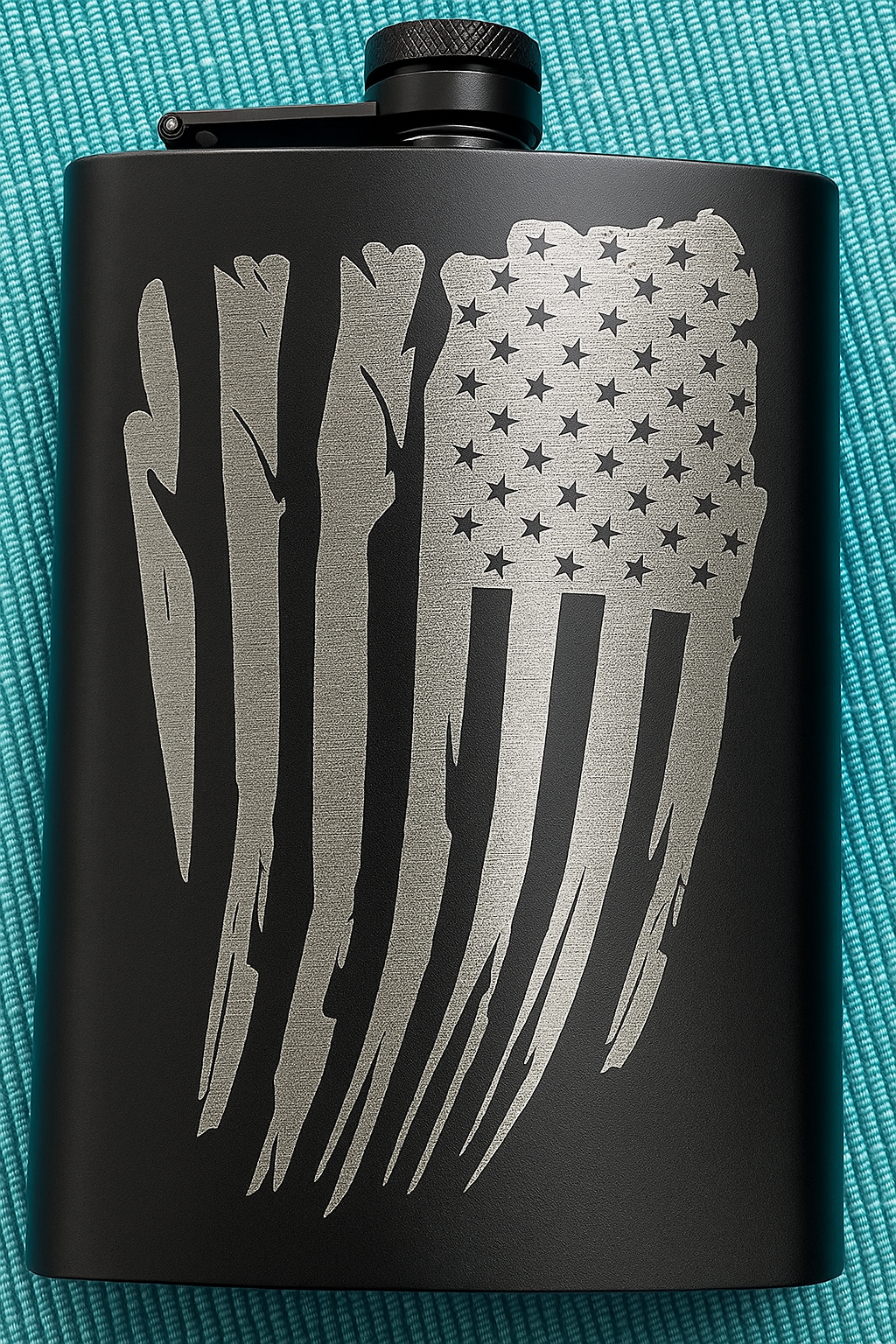 Distressed American Flag Metal Flask