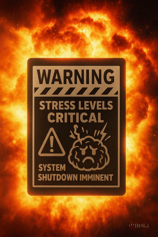 Stress Level Critical Metal Card