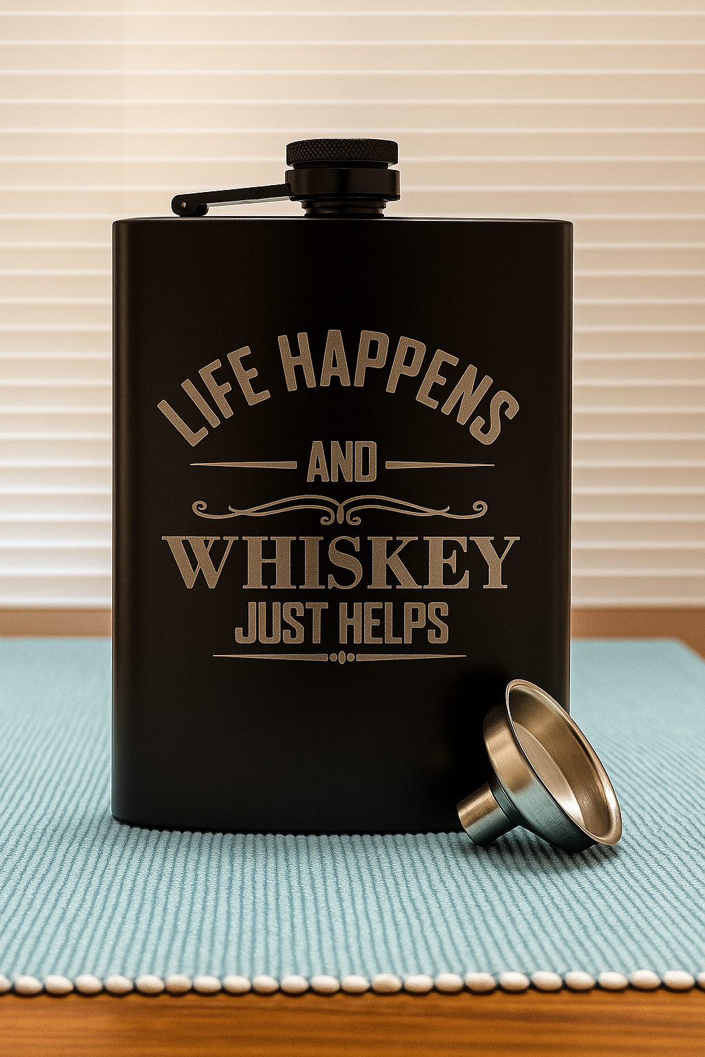 Life Hapens Whiskey/Bourbon Flask